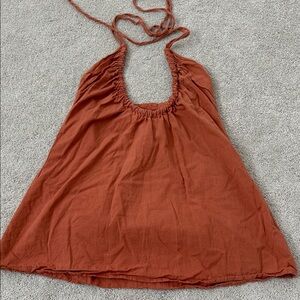 PrettyLittleThing Brown Halter Smock Mini Dress - Womens size 6